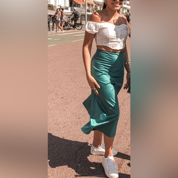 Zara Teal midi skirt - Picture 5 of 5